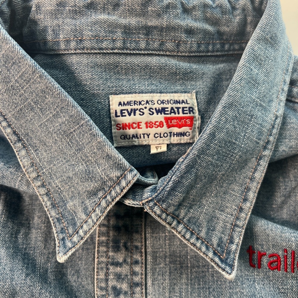 VTG Levis Men's Shirt Big E Sz XL Blue Cotton Heavy Denim Tag - Levi's Sweater